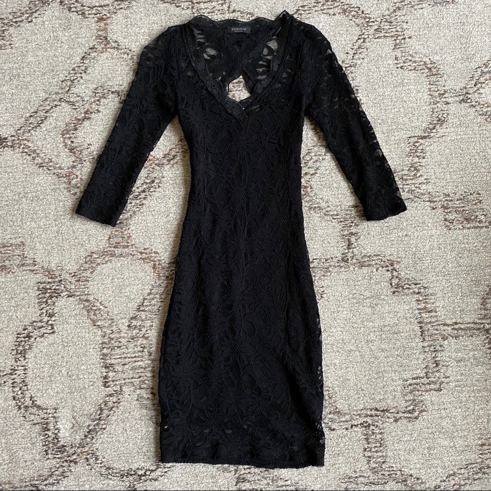 Black Open-Back Lace Dress